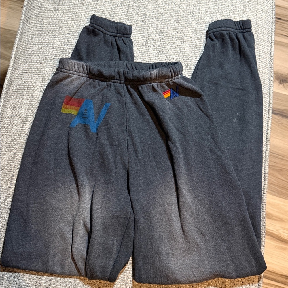 NWT Aviator Nation Vintage Logo Faded Smoke SET Cropped Crew M//Sweatpants S - Picture 5 of 8